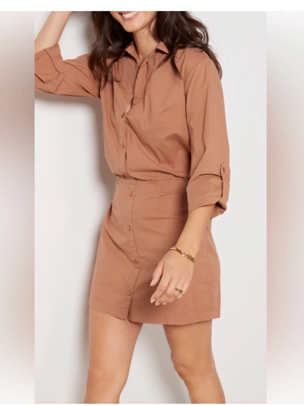 Monrow Poplin Shirt Dress - Picture 2 of 5